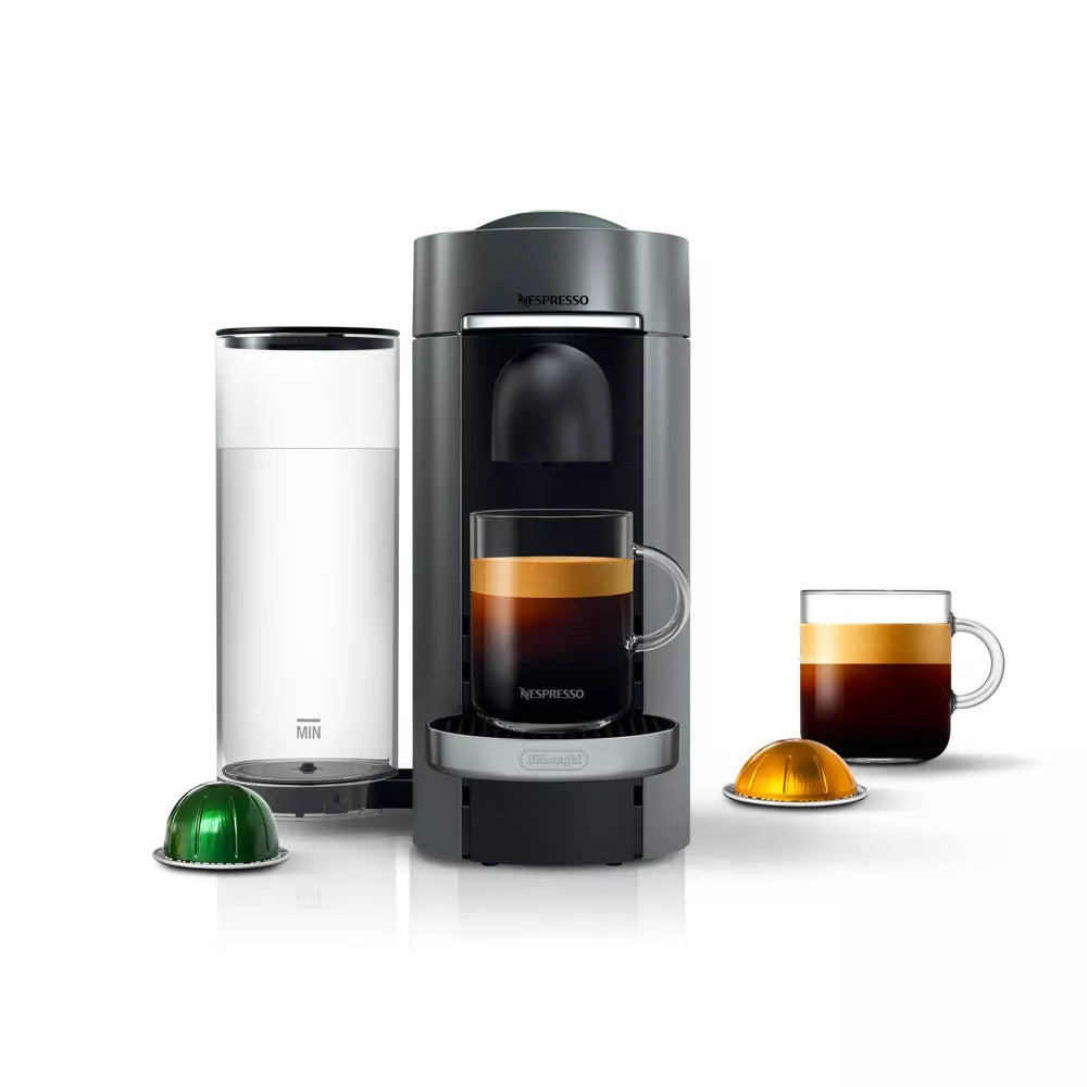 Nespresso Refurbished VertuoPlus Deluxe Coffee and Espresso Machine by DeLonghi - Titan